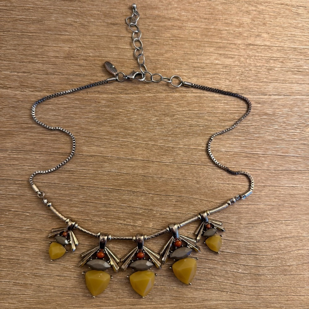 Ann Taylor Yellow and Silver Statement Necklace